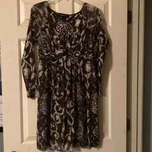 Ladies Petite Brown print dress